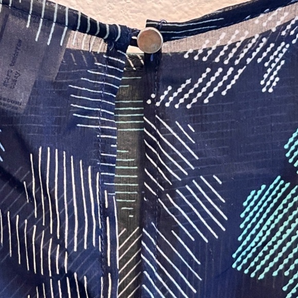 a new day Women's Navy Blue Broken Lines Floral Ruffled Lined Dress Size L - Picture 8 of 12